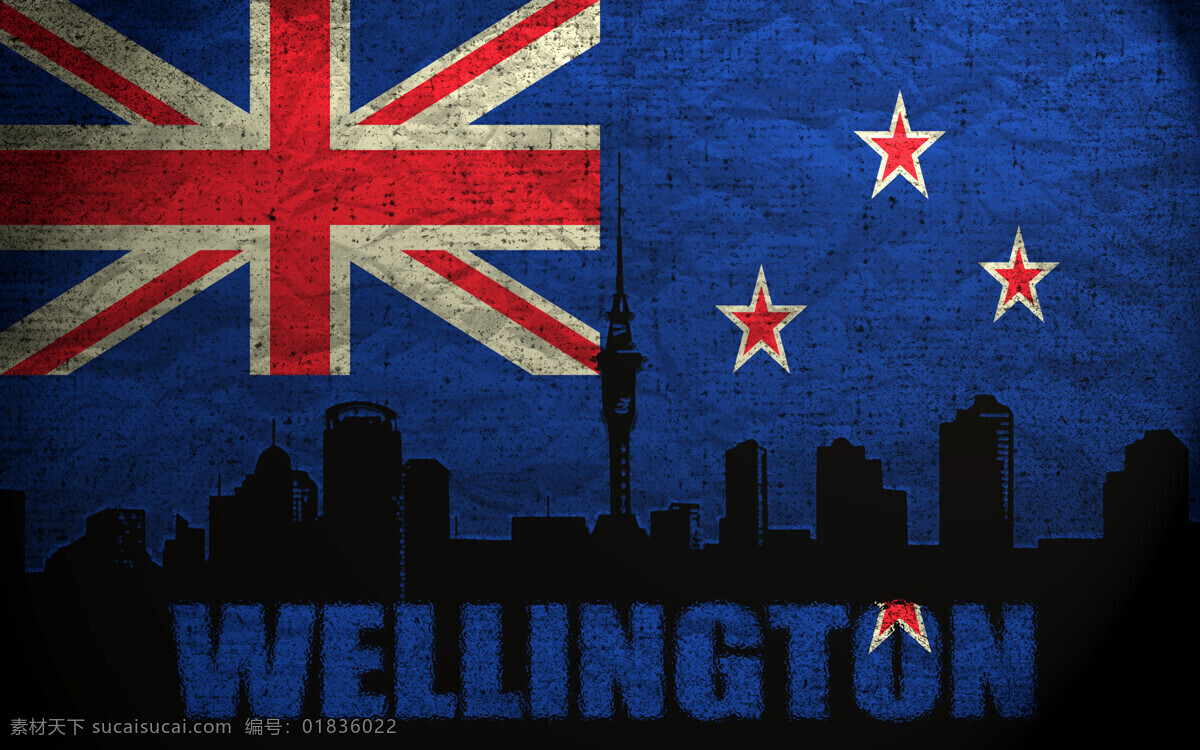 新西兰 国旗 惠灵顿 新西兰国旗 城市剪影 国旗图案 旗帜 国旗图片 生活百科