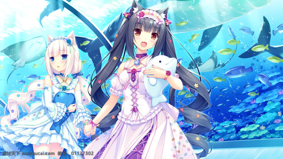 巧克力 香 子 兰 cg 白色 壁纸 动漫 动物 服装 海洋馆 卡通 蓝色 美少女 美术 板绘 洋装 欣赏 可爱