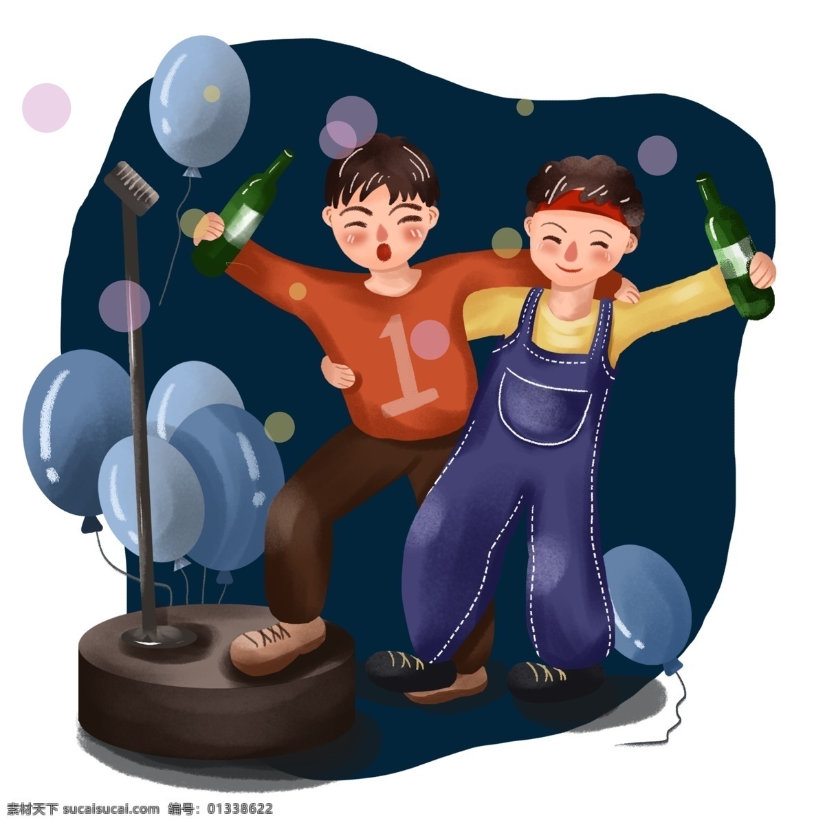 世界 铁 哥们 日 一起 ktv 手绘 元素 世界铁哥们日 娱乐 朋友 兄弟 友谊 庆祝 开心 欢乐 嗨起来