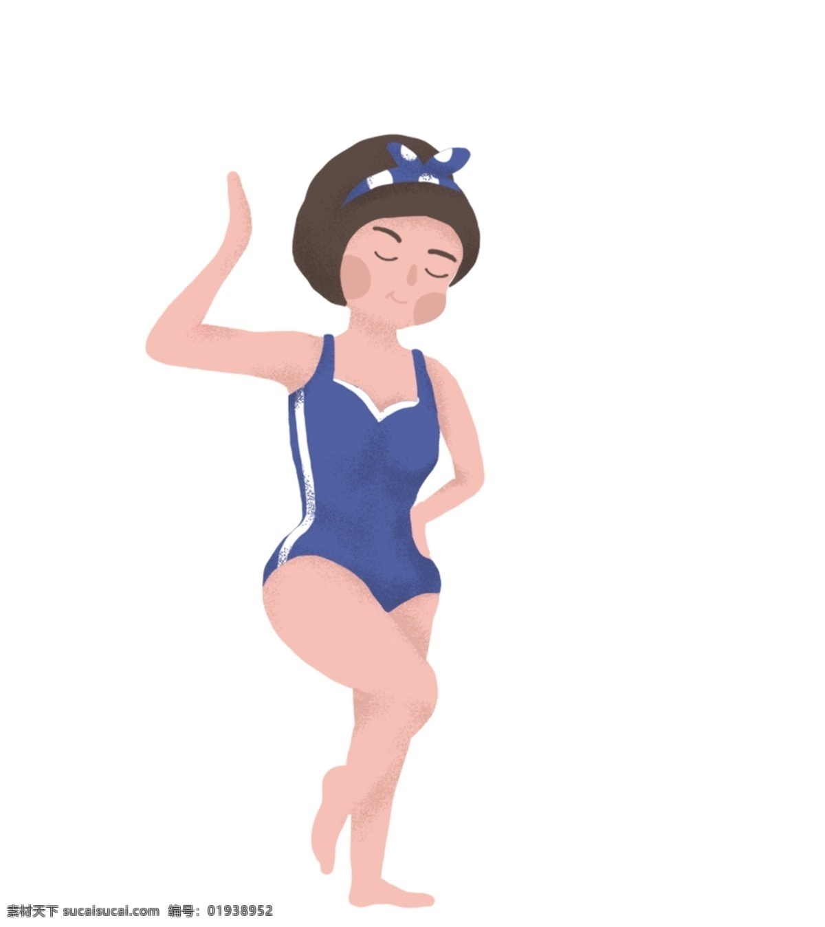跳水 运动 运动员 插画 手绘 跳台 健身 段练身体 海滩 泳衣 女孩跳水 运动会 运动姿势