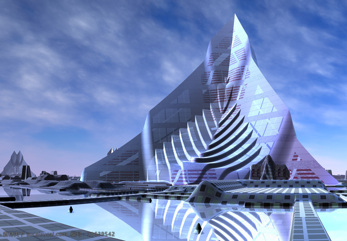 未来 感 建筑设计 未来建筑 现代 风格 建筑效果图 环境家居 蓝色