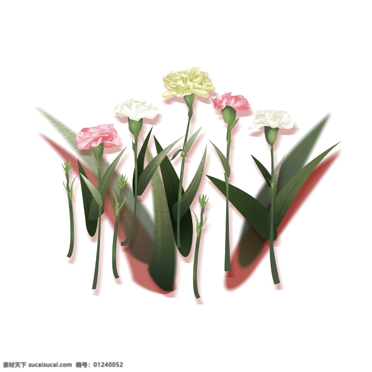 彩色 清新 花朵 装饰 元素 装饰元素 手绘 植物 花束 浪漫 文艺