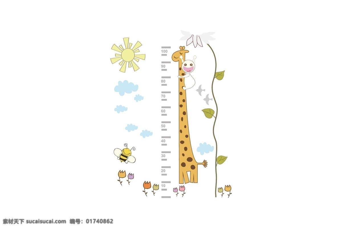 身高牌 测量身高 量身高 儿童测量身高 猴子 长颈鹿 幼儿园