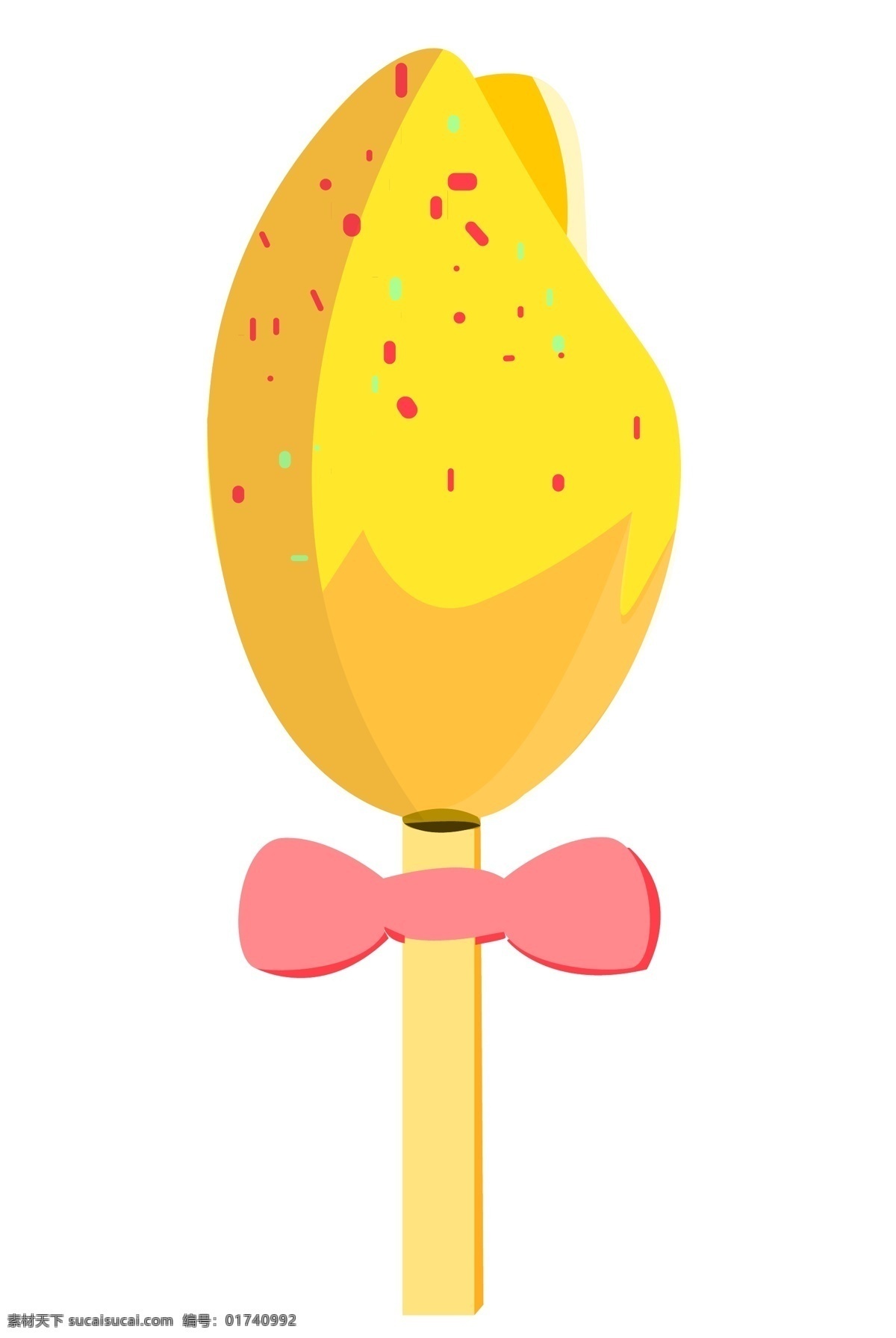 手绘 卡通 d 芒果 插画 手绘芒果 卡通芒果 黄色的芒果 水果 美味的芒果 美食 芒果味冰棒 粉色蝴蝶结