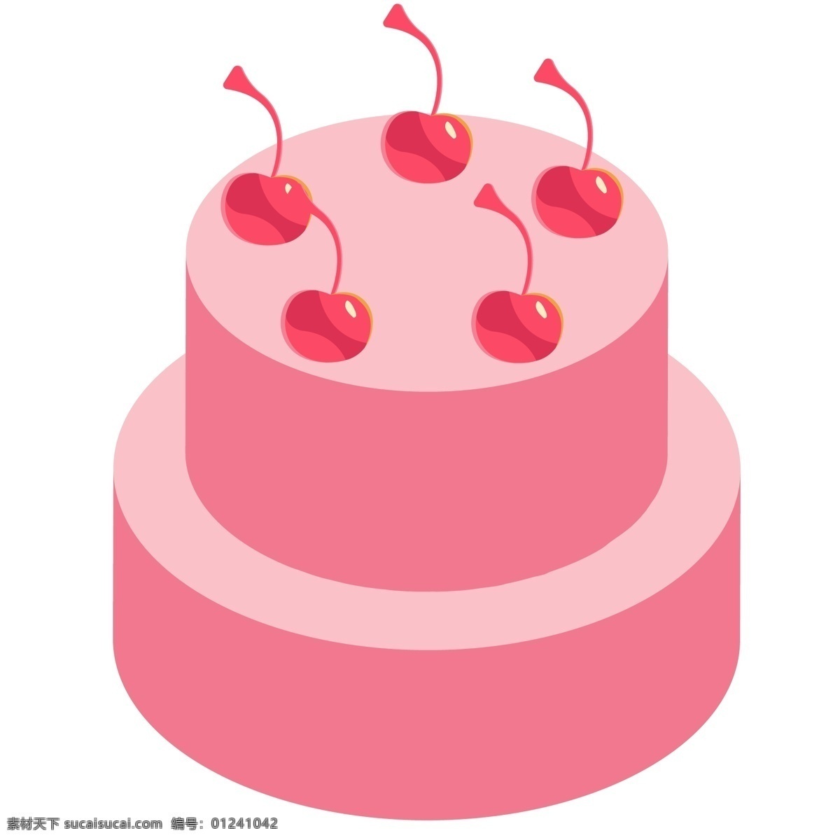 一个 粉色 的卡 通 蛋糕 美食 食物 糕点食物 生日蛋糕 过生日 生日图案