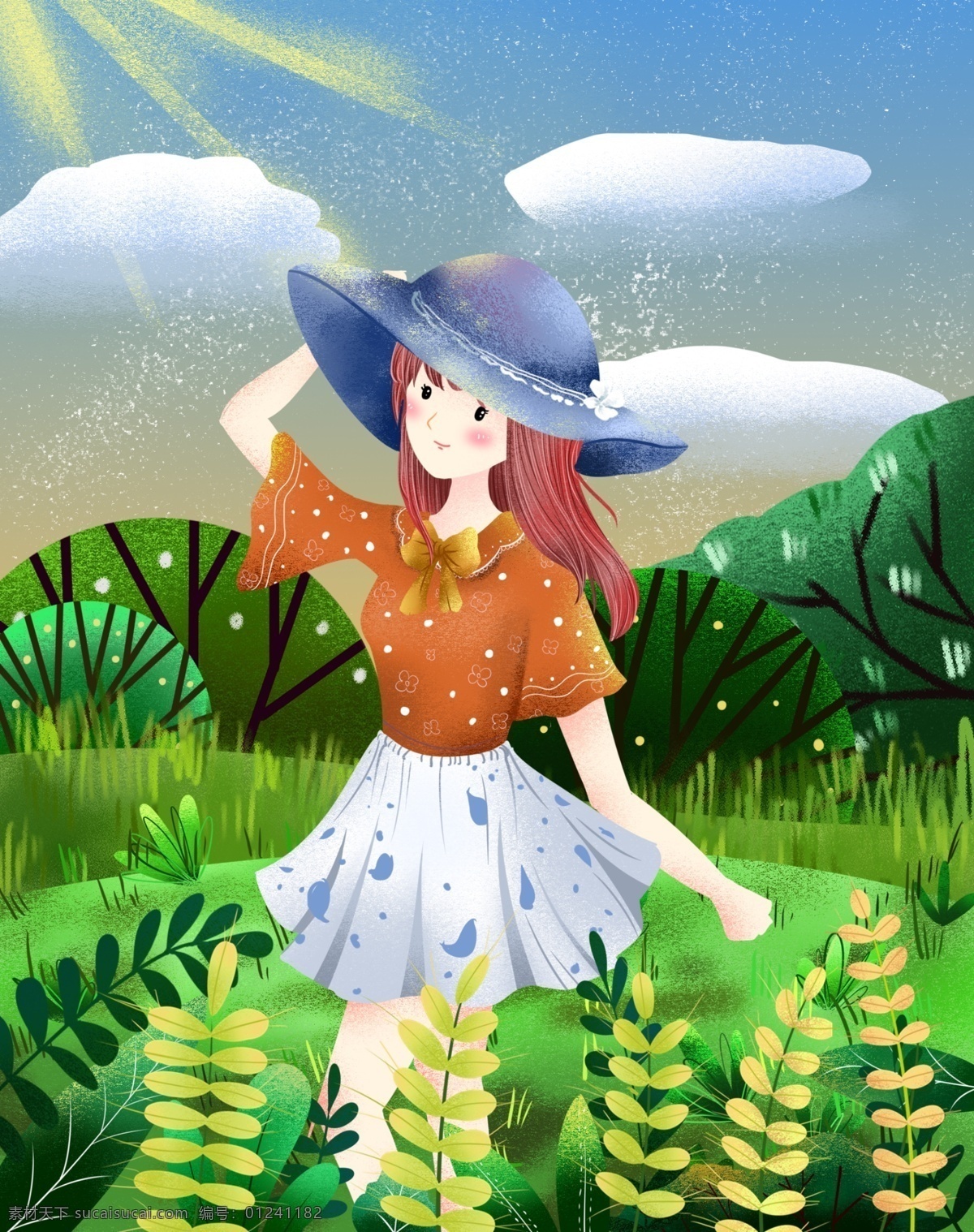 原创 小 清新 插画 小满 小清新 春天