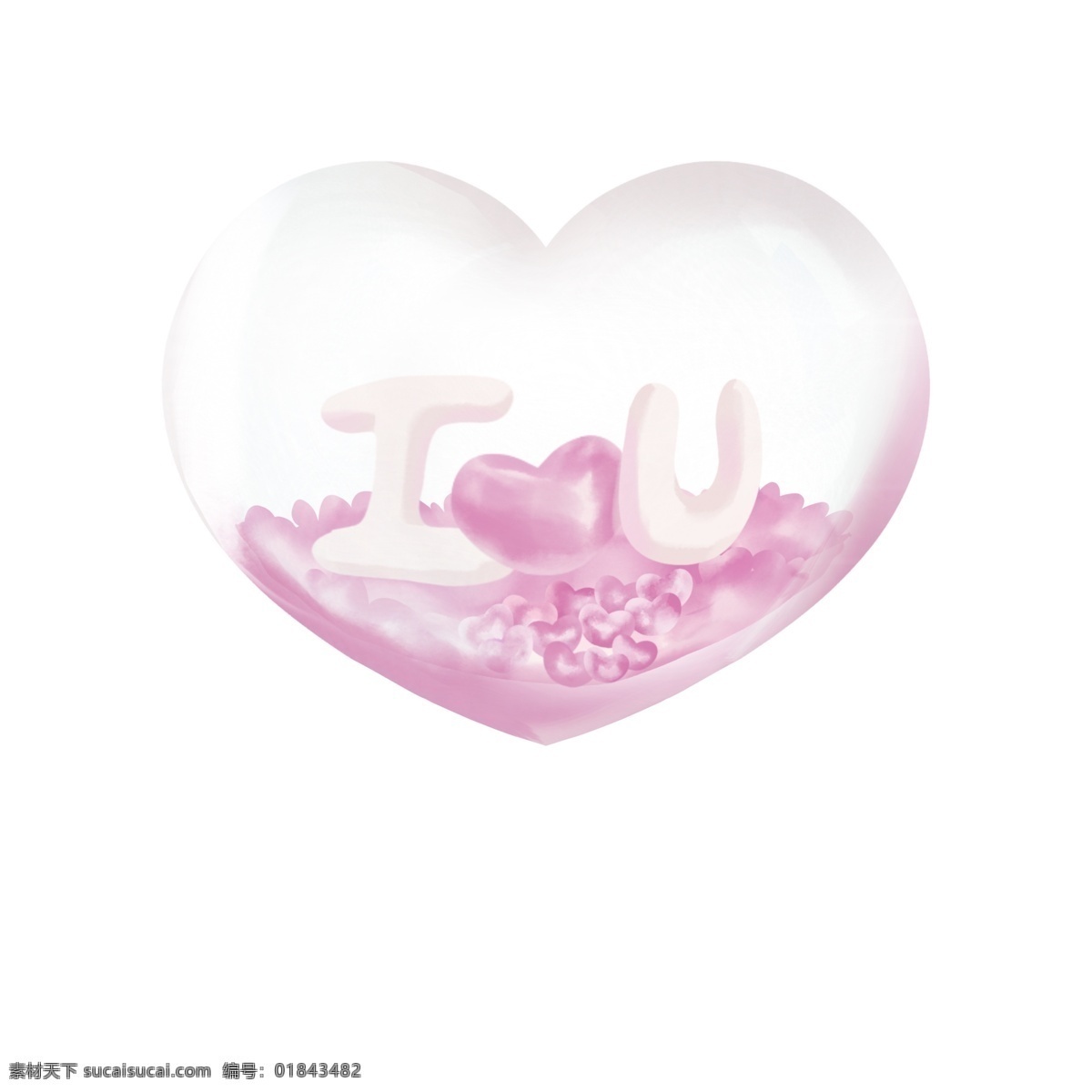 表白 粉色 透明 爱心 节日 活动 爱情 装饰元素