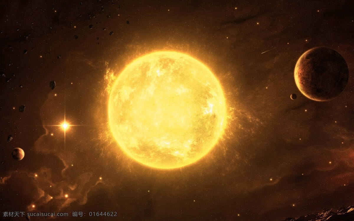 简约 月亮 背景 唯美 黄色 星空