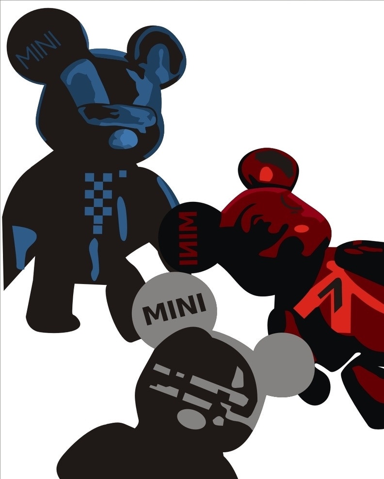 暴力熊 暴力 熊 车贴熊 mini 车顶 其他人物 矢量人物 矢量