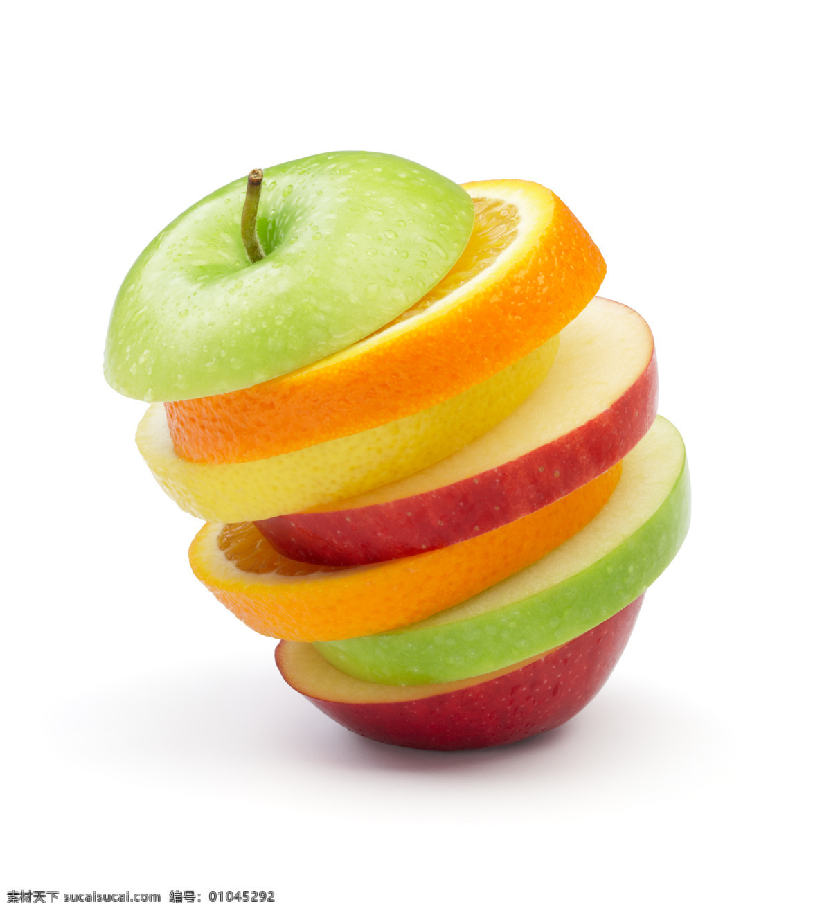 摞 倾斜 切开 水果 一摞 橙子 苹果 水果图片 餐饮美食