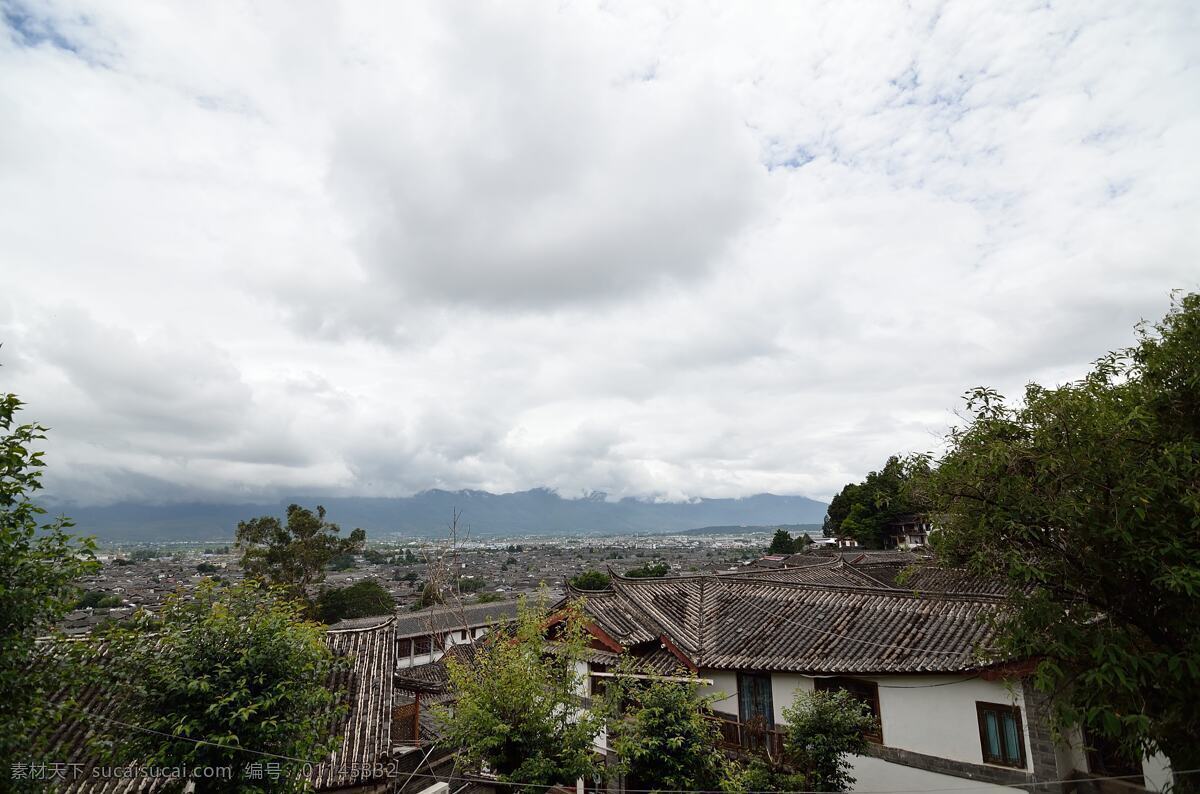 云南丽江 云南 丽江 古城 俯视 鸟瞰 古建筑 青瓦 景区 风景 优美 旅游摄影 国内旅游 白色