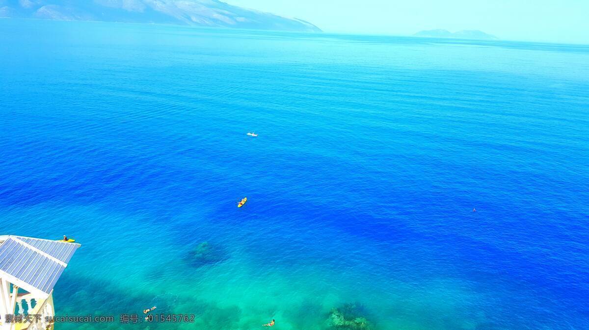 蓝色大海 蓝色 大海 海面 游艇 俯视 高清 自然景观 自然风光