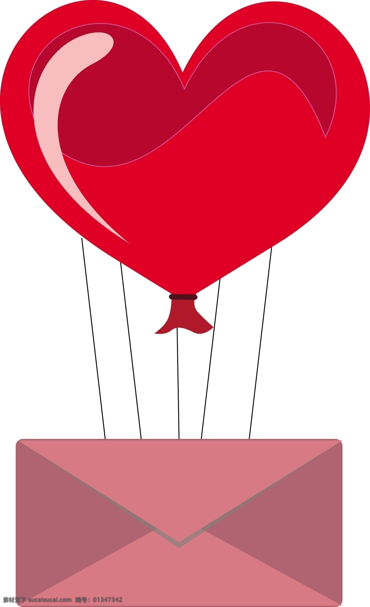 七夕节 主题 卡通 手绘 表白 爱心 信封 表白爱心 气球 绿色情人节 分层 免抠 表白信