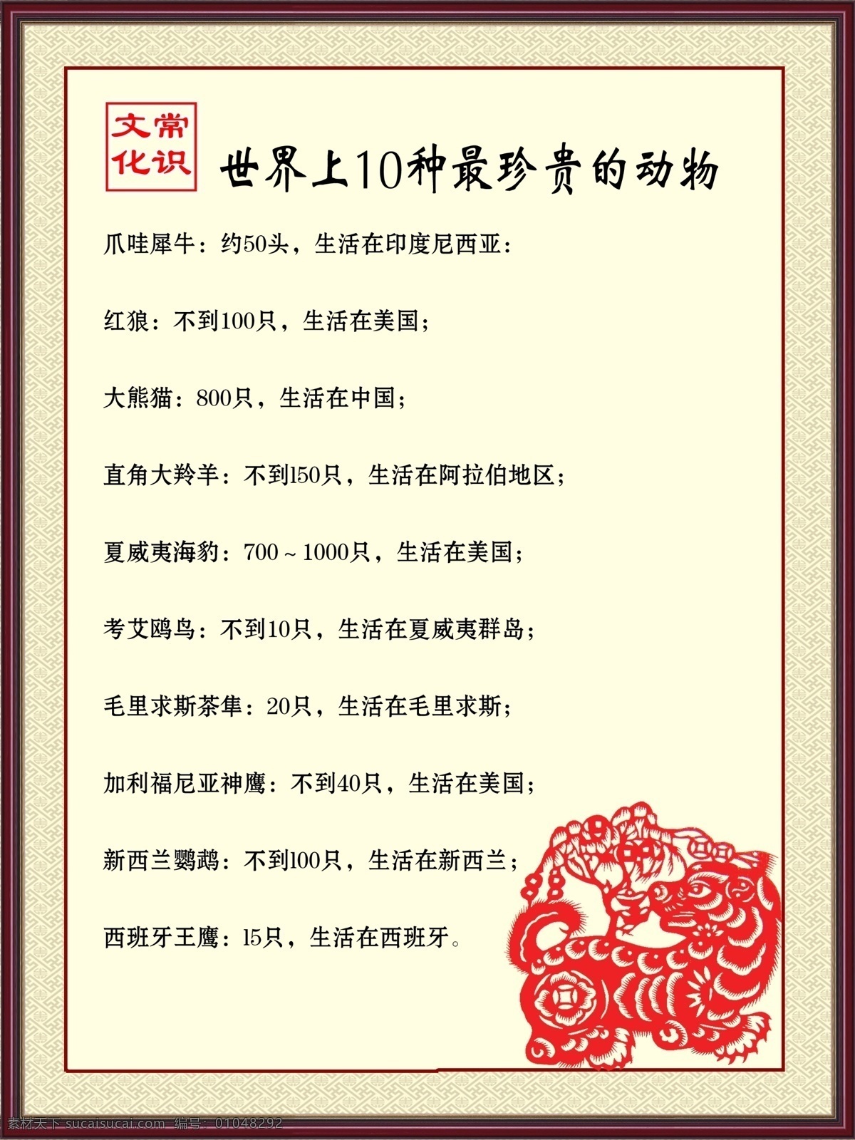 世界 上 十 种 最 珍贵 动物 教育经典 学校 高中 教师进修学校 教育哲学 文化 艺术高中 现代气息 古代风格 国画 边框 古典 高雅 清新 成熟 经典 大气 高贵 典雅 简单 文化常识 故事 哲理 心理 心灵 立志 标语 知识 古今中外 剪纸 中国文化 剪纸艺术 校园文化 玻璃版面 艺术类 兼 教师进修 展板模板 广告设计模板 源文件
