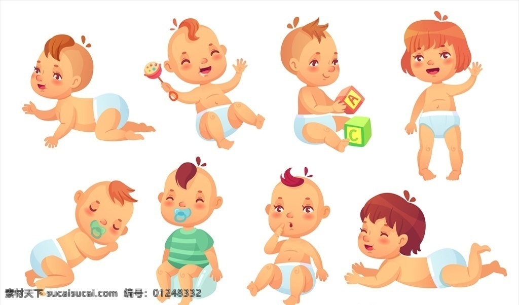 卡通娃娃形象 奶嘴 开裆裤 纸尿布 娃娃形象背景 娃娃形象题材 娃娃形象图案 卡通背景 漫画 插画 卡通 头像 萌 卖萌 可爱 卡通形象 卡通素材 动漫动画