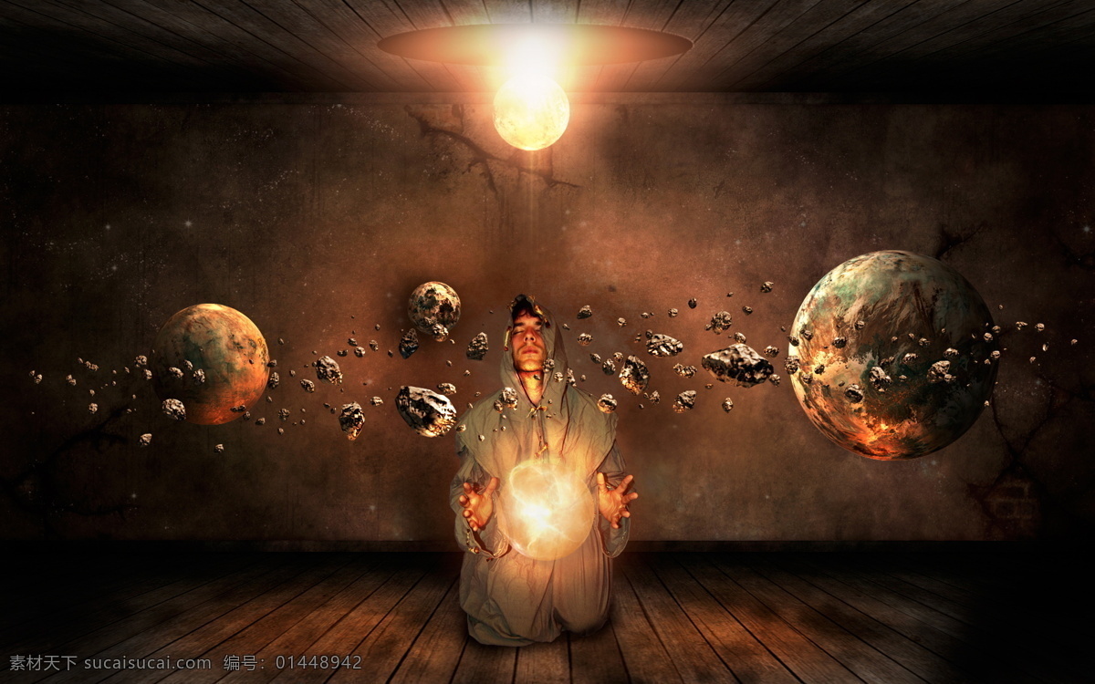 光芒 科幻 魔法 男人 男性男人 男子 人物图库 意念 悬浮 行星 星球 法术 星光 石头 飘浮 psd源文件
