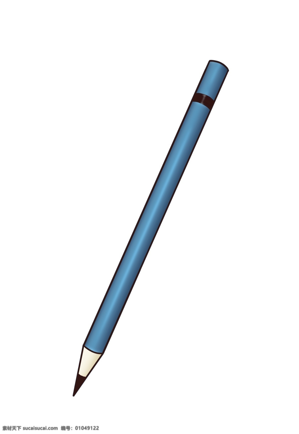 蓝色 书写 铅笔 插画 蓝色的铅笔 书写的铅笔 卡通插画 书写的笔 记录的笔 绘画的笔 写字的笔
