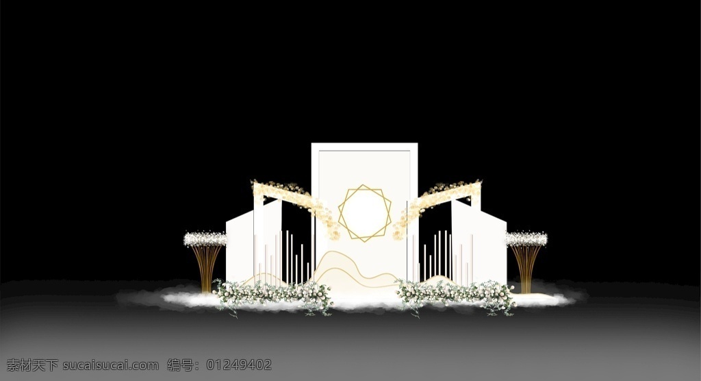 照相场地 白色矩形 地产收楼 场地布置 中式堆头 拍照区