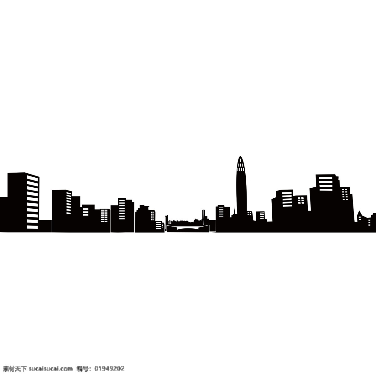 手绘 城市 剪影 城市剪影