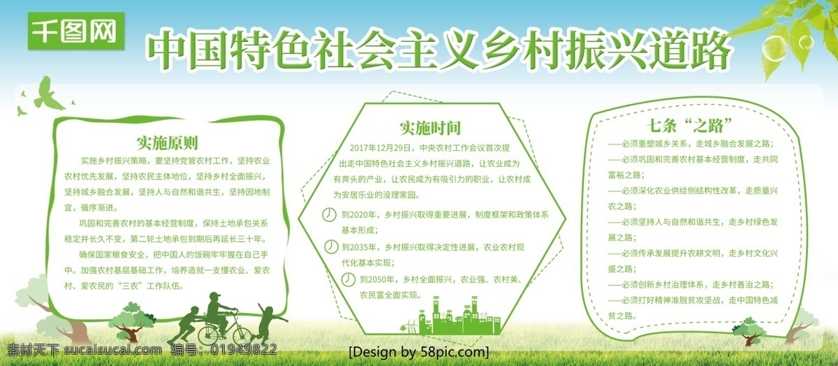 清新 绿色 乡村 振兴 道路 党建 展板 宣传 党建展板 社区宣传展板 绿色草地背景 宣传展板 乡村振兴 中国 特色 社会主义 乡村振兴策略 乡村发展 社区 街道