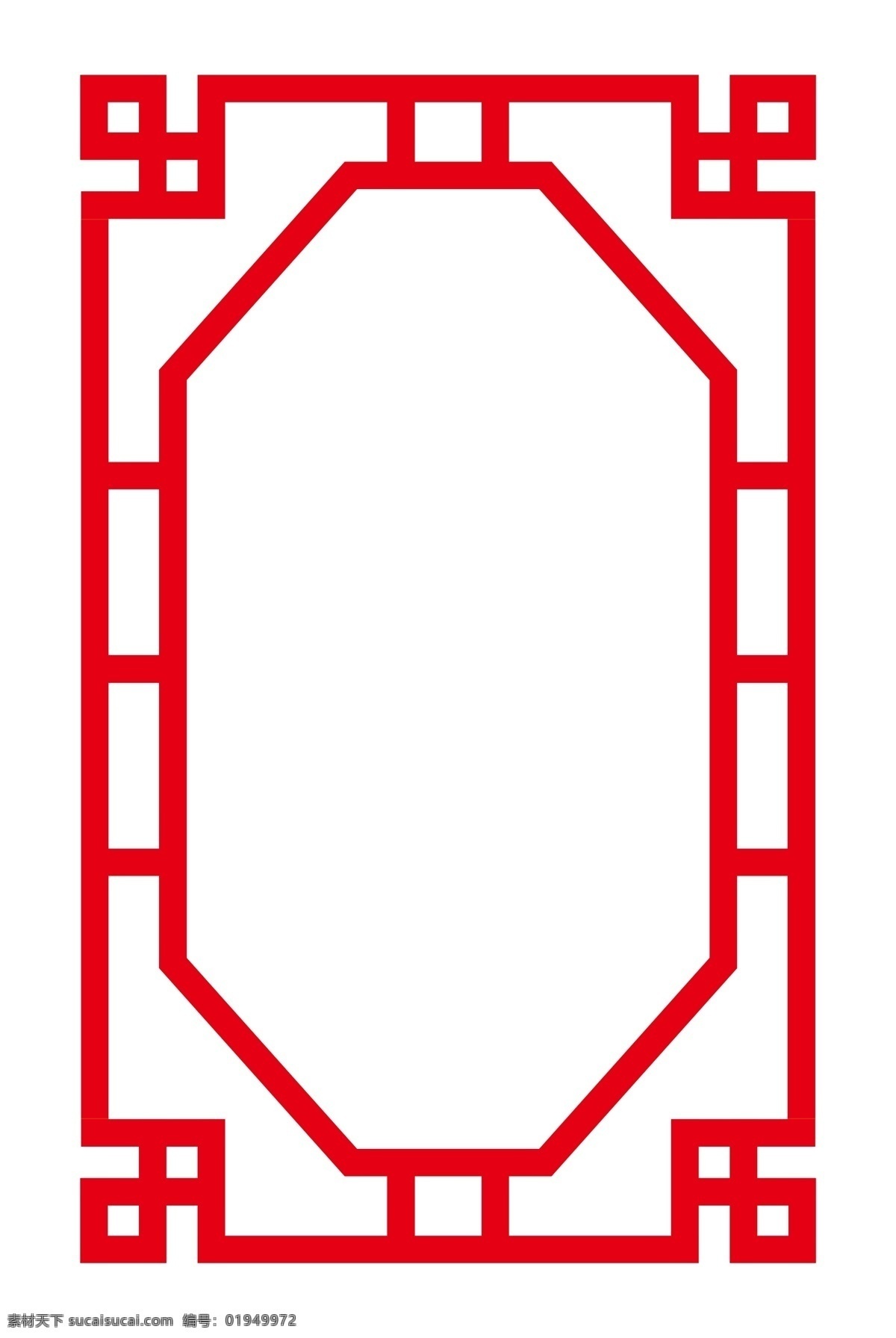 边框 中国风 中国风边框 八边形 红色边框 标志图标 其他图标