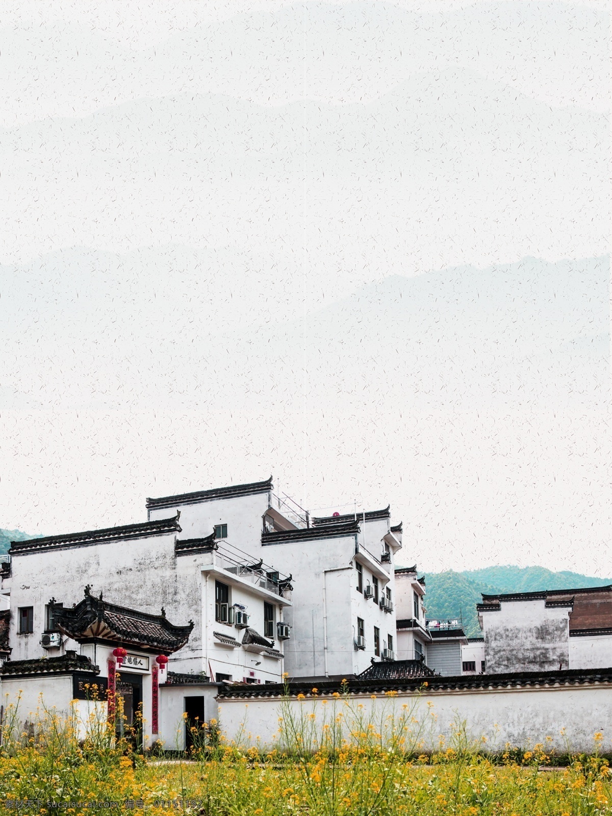 徽派建筑 徽派 建筑 各种 绘制 山 线性 房子 屋檐