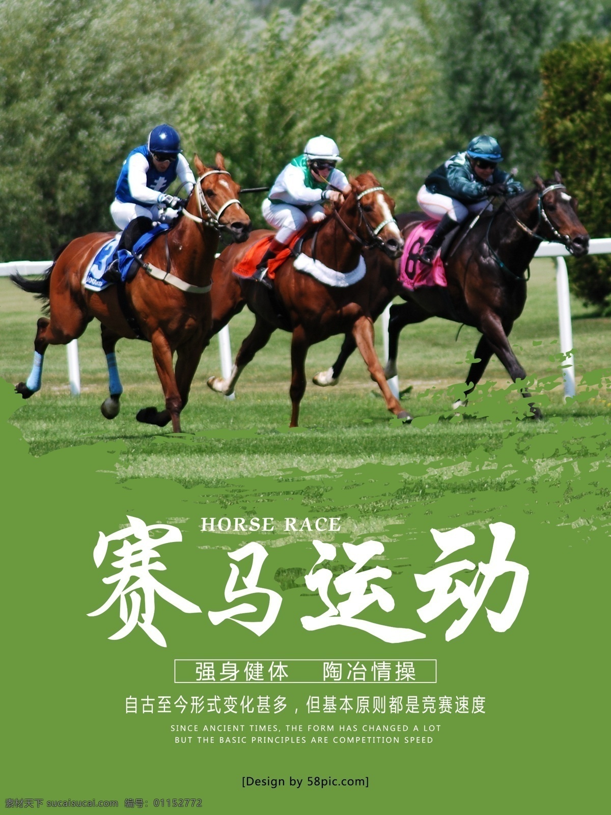 绿色 清新 赛马 运动 体育 宣传海报 赛马比赛 赛马运动 体育海报 运动海报