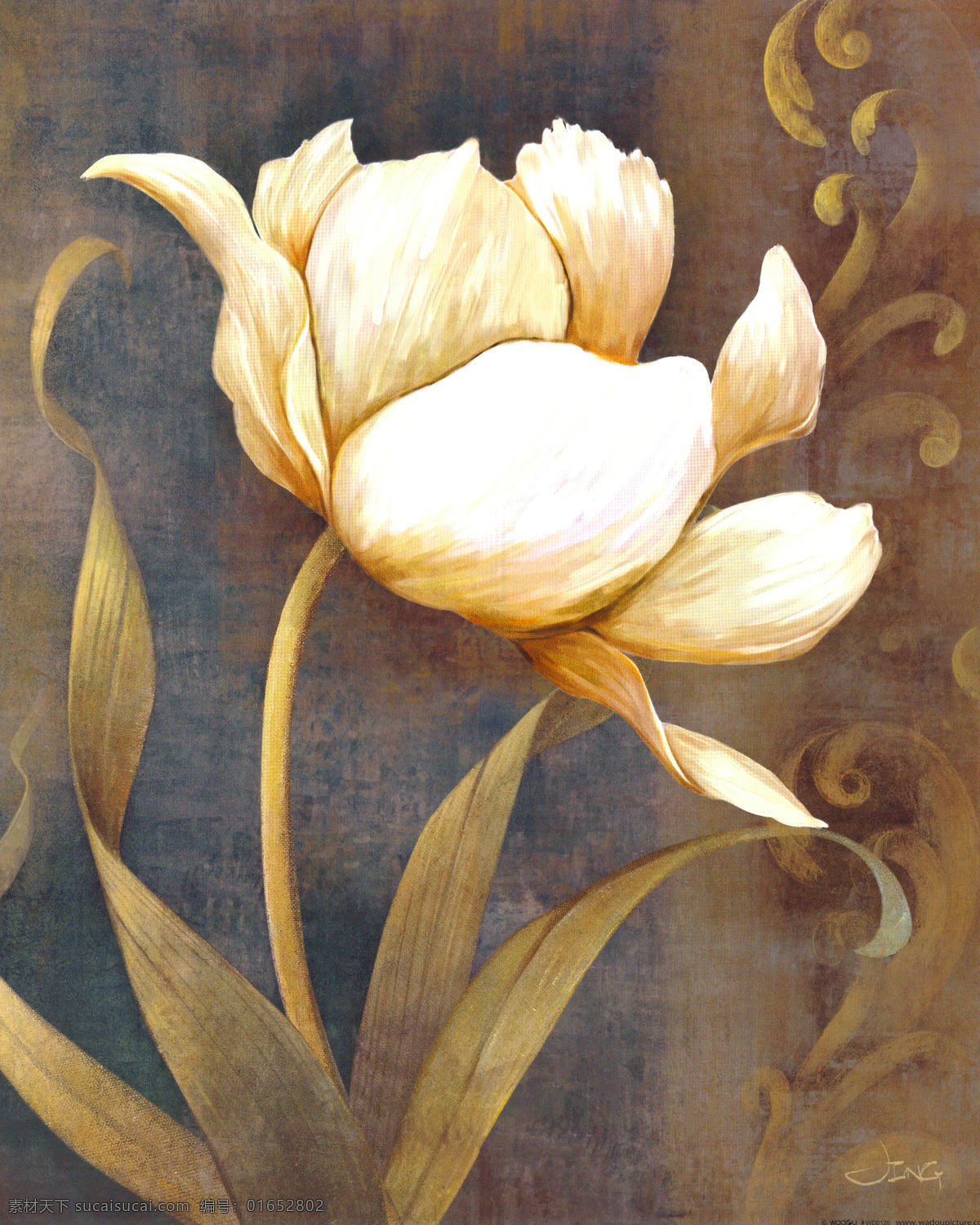 彩绘 花朵 装饰画 背景素材 壁画 插画 抽象 抽象花 抽象画 无 框 画素 材 画 模板下载 无框画