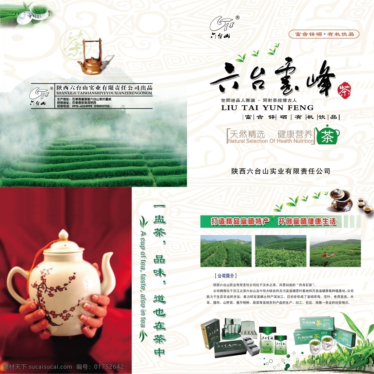 dm宣传单 标识 茶 茶杯 茶道 茶壶 茶叶 茶叶包装 六台云峰茶 六台山 茶折页 茶二折页 二折页 茶园 山峦 天然精选 健康营养 礼盒 广告设计模板 源文件 画册设计 其他画册封面