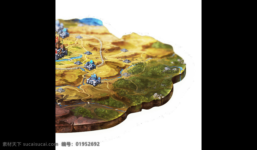 手绘 彩色 草地 元素 花朵 免扣