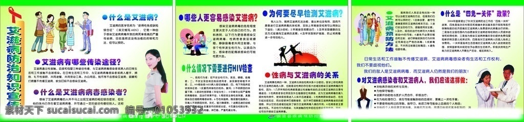 艾滋病 防治知识 宣传栏 美女护士 标志 医生 健康知识宣传 传染病的途径 展板模板 矢量