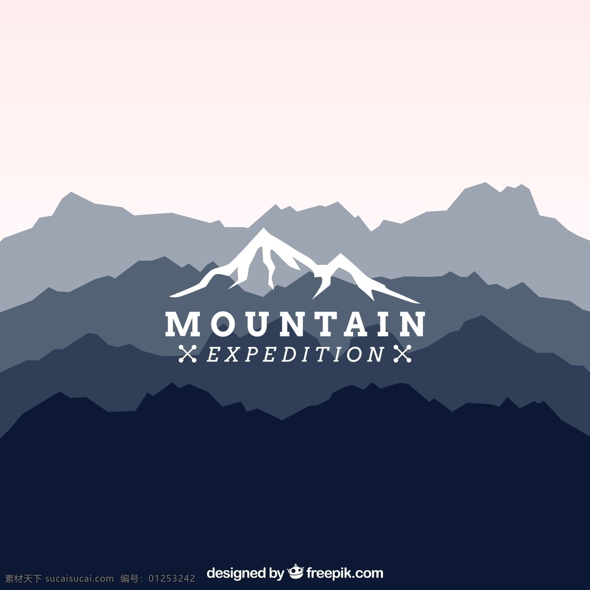 创意山脉剪影 剪影 山脉 风景 登山 探险 矢量图 ai格式 白色