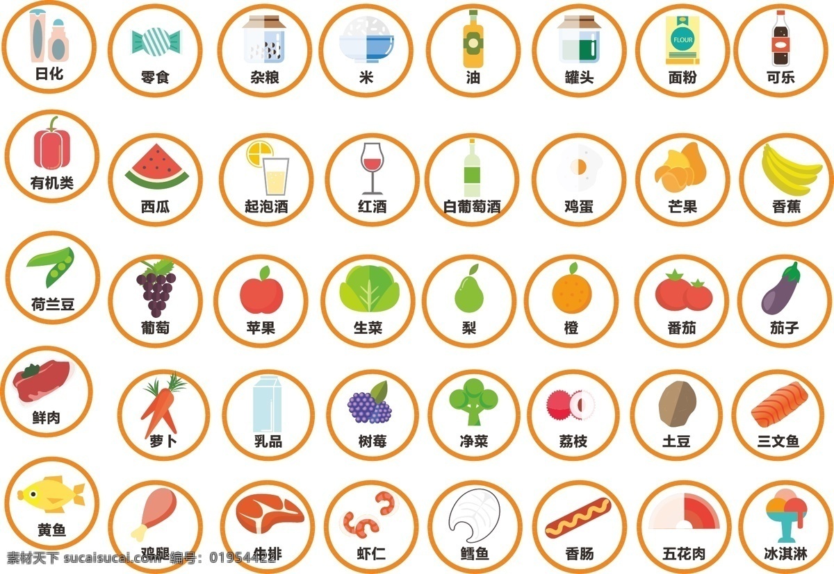 矢量图 图标 元素 卡通 食物 背景 食品 图标元素 卡通食物 超市食品 背景食品图标 产品标签设计 食物卡通 食物产品素材