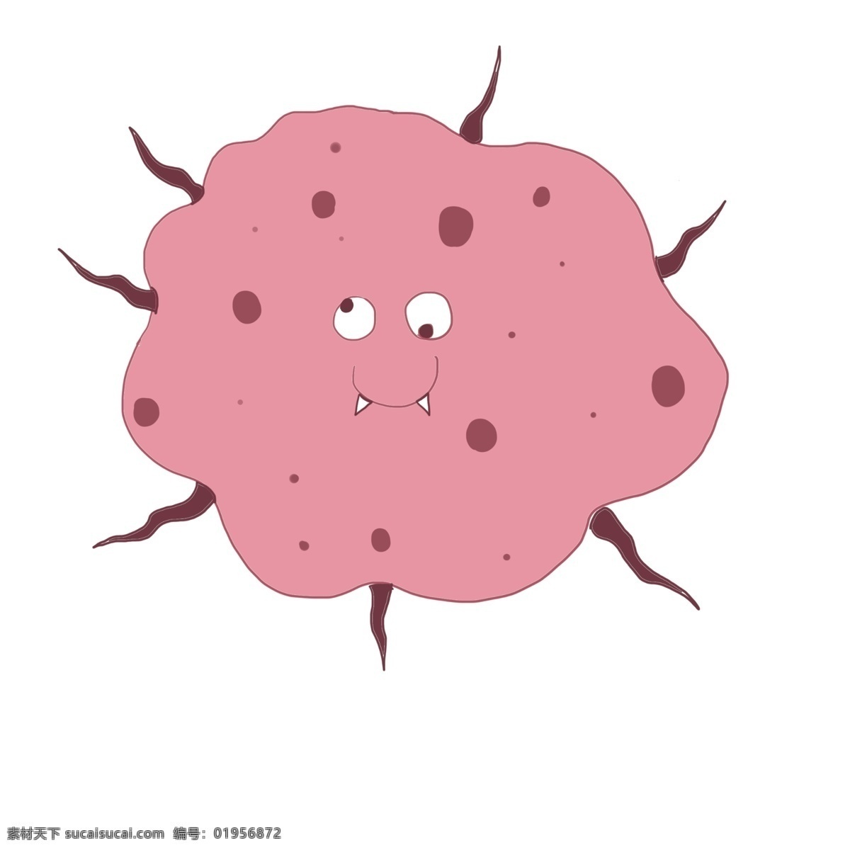 粉色 细菌 卡通 插画 粉色的细菌 卡通插画 细菌插画 病菌 细胞膜 细胞质 细胞壁 单细胞生物