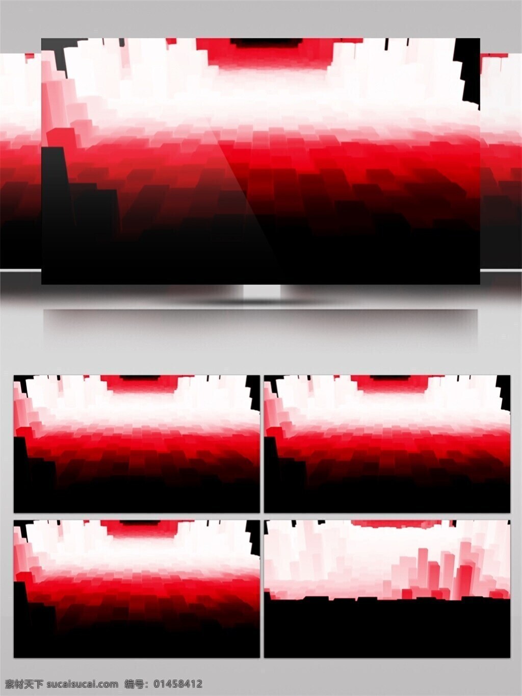 红色 渐变 马赛克 高清 视频 喜庆红色 唯美浪漫 不规则几何体 视频素材 动态视频素材