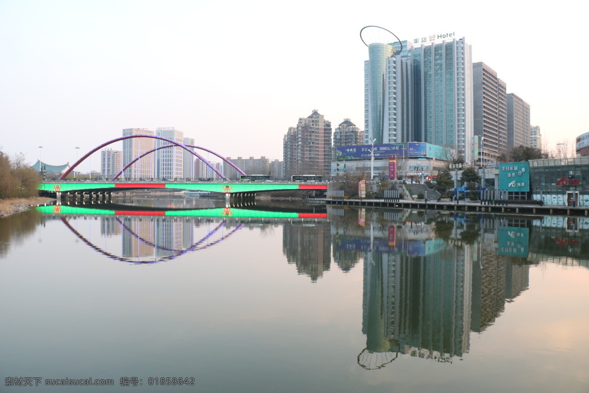 华灯初夜 潍坊 泰华 胜利街 白浪河 夜景 桥 旅游摄影 国内旅游