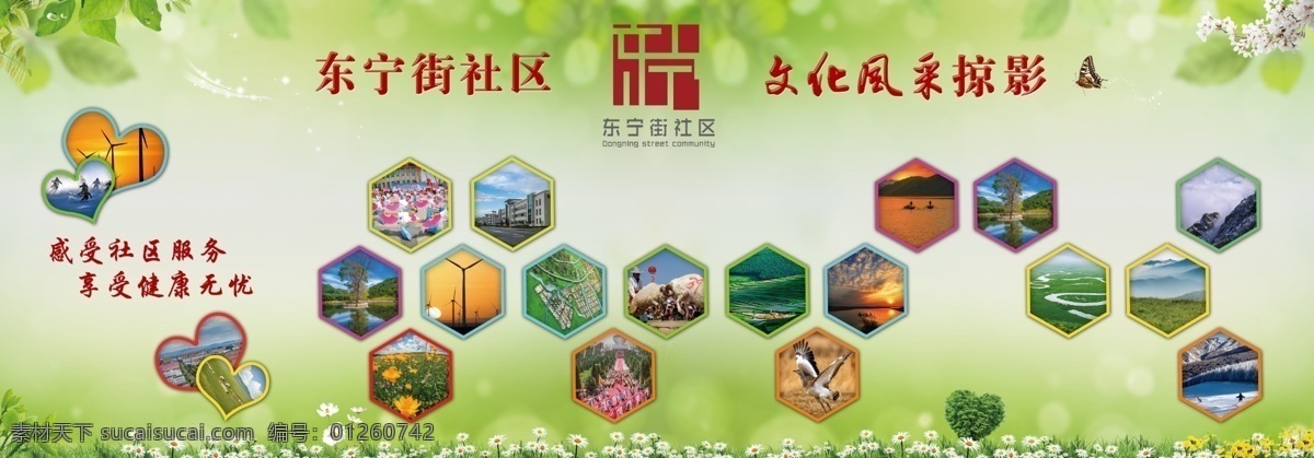 照片墙 照片墙设计 照片墙制作 社区设计 社区 绿色照片墙 绿色照片 绿色素材 淡雅素材 大自然素材 大自然 蜂窝