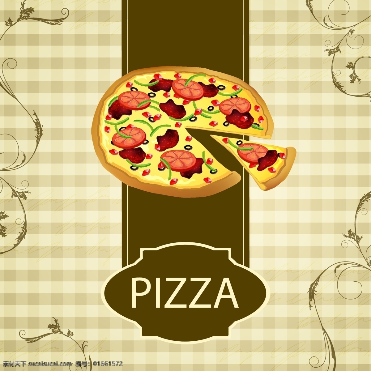 披萨 矢量 免费 菜单 底纹 分割 封面 复古 美食 模板 设计稿 素材元素 源文件 矢量图