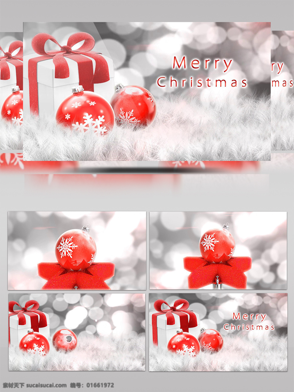 白色 圣诞节 快乐 饰品 礼品 礼物 片头 红色 白色圣诞树 圣诞