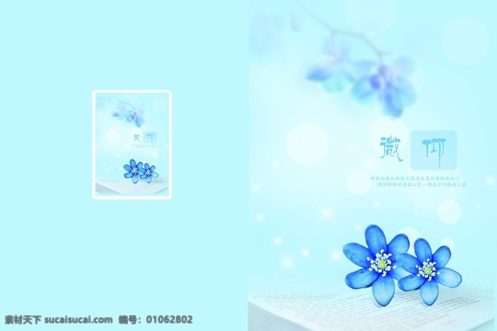 简约本子 本本 日记本 记事本 小花 封面 本子 天蓝色 中性 包装设计