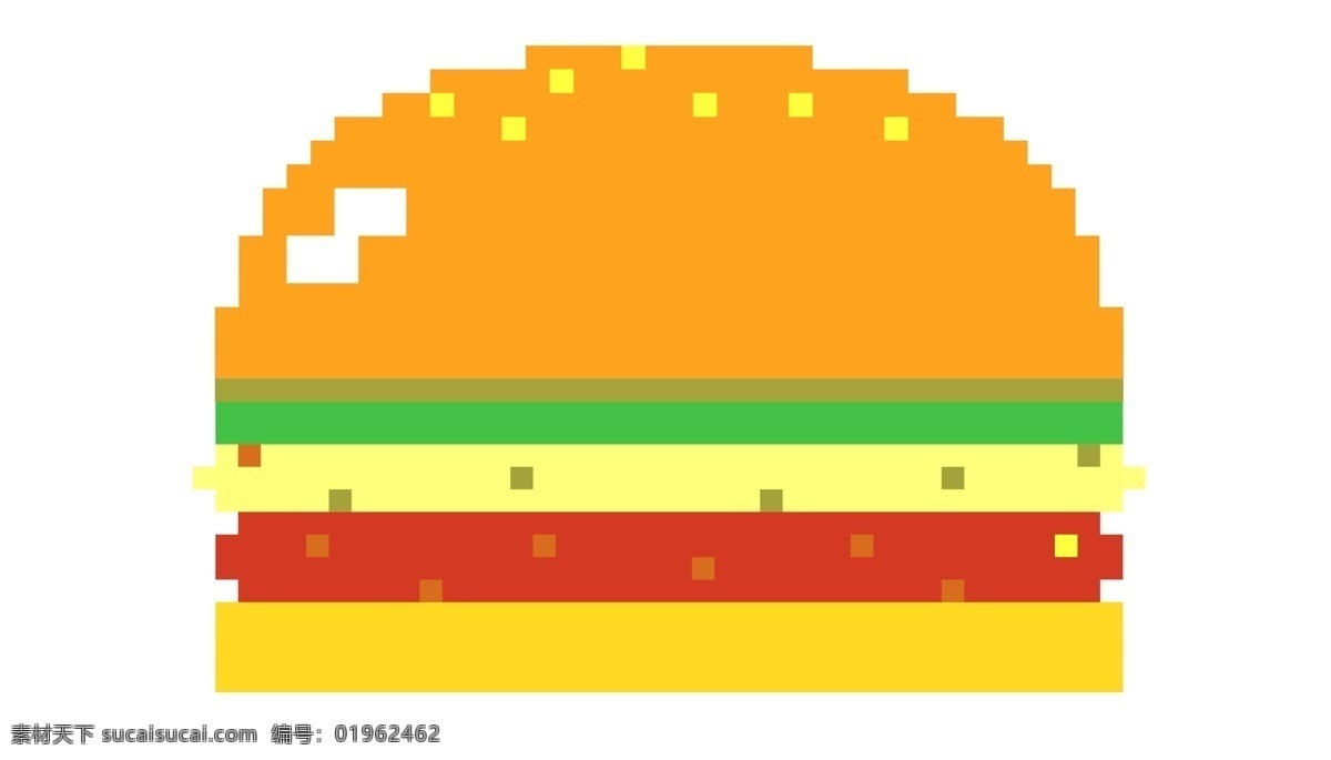 像素 汉堡包 插画 美味的汉堡包 卡通插画 像素插画 像素物品 日月物品 模糊物品 像素的汉堡包
