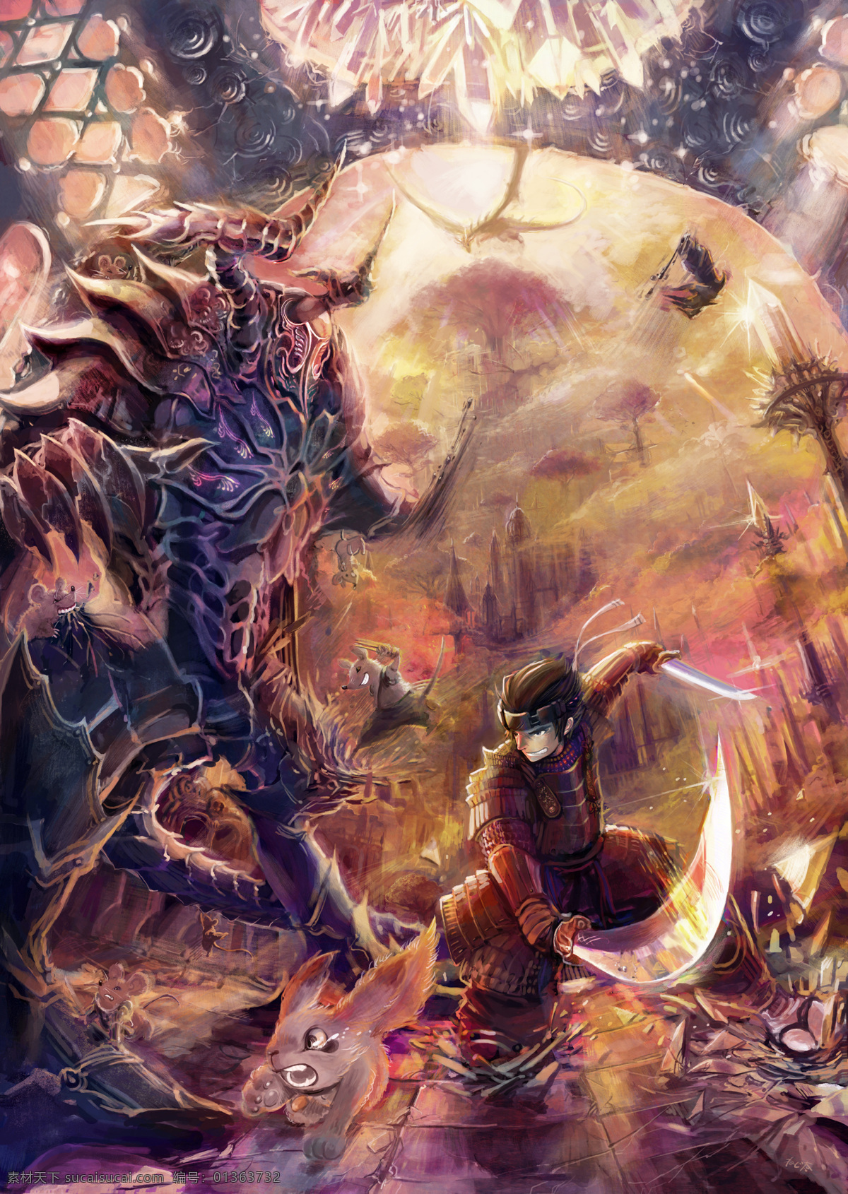 插画 宠物 动漫动画 动漫人物 恶魔 怪兽 魔鬼 魔兽 屠 魔 战士 设计素材 模板下载 屠魔战士 武士道 双刀 武士 魔物 妖怪 战场 动漫游戏人物 psd源文件