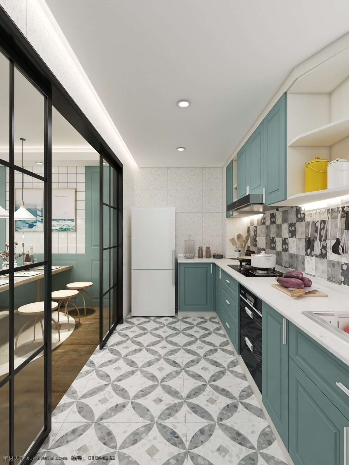 现代风格厨房 现代风格 厨房 橱柜 室内设计 居家 柜子 地柜 吊柜 空间设计 环境设计