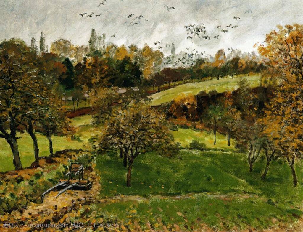 sisley 印象派 风景 自然 油画 装饰画 法国 画家 阿尔弗雷德 西 斯莱 alfred