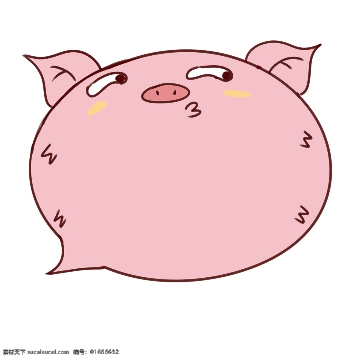粉色 小 猪 气泡 框 插画 小猪 气泡框