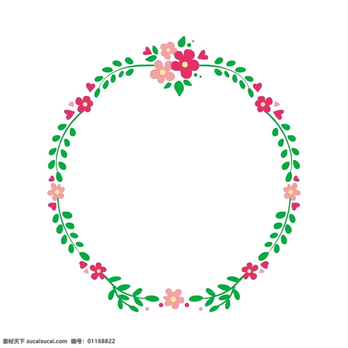 粉红 花环 矢量 花束 植物 矢量素材 设计素材 平面素材