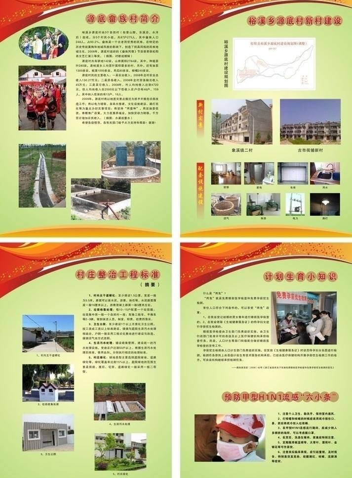 裕溪 乡 源 底村 新 农村 建设 展牌 模板 新农村 新农村建设 展板 展板模板 裕溪乡 源底村 畲族 矢量 其他展板设计