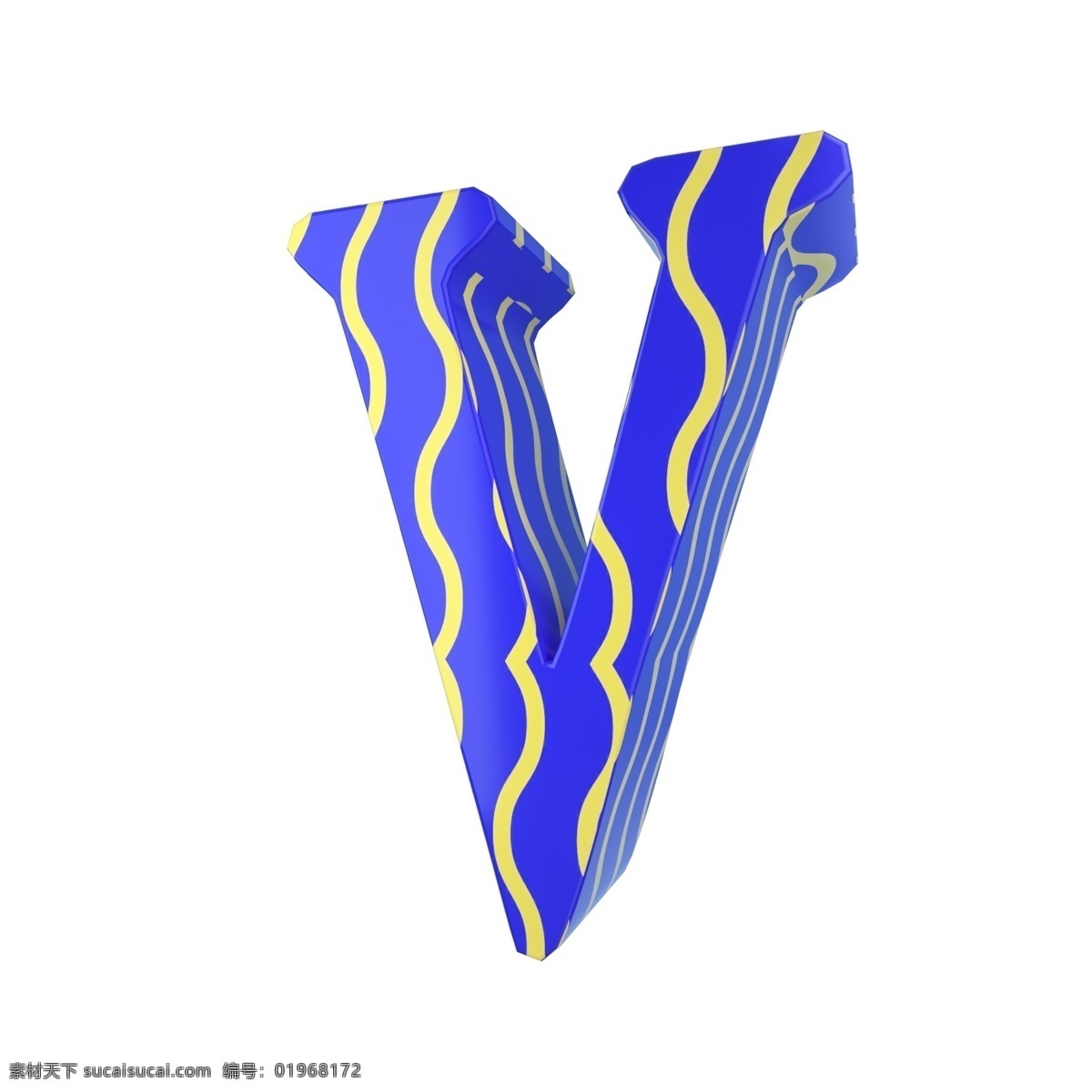 c4d 孟菲斯 风格 立体 字母 v 装饰 3d 孟菲斯风格 黄色 蓝色 创意字母 平面海报配图 电商淘宝装饰 字母v