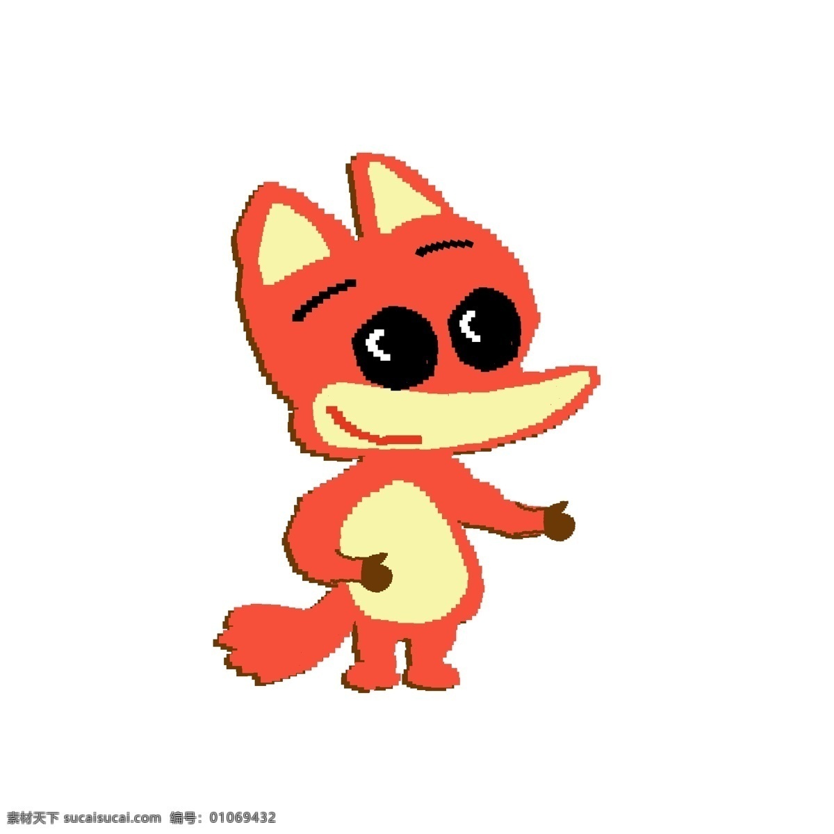像素 化 只 小 狐狸 卡通 手绘 商用 元素 动物 森林动物 插画 萌 像素化 小狐狸 psd设计