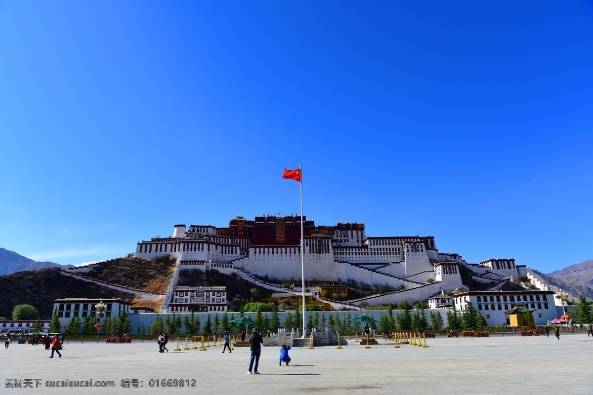 西藏 拉萨 拉萨风光 布达拉宫广场 自然景观 风景名胜